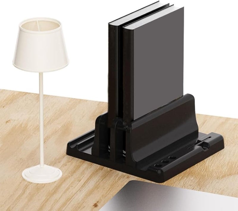Universal Laptop Stand Vertical Adjustable Holder for PC Computer Tablet Black - Image 2